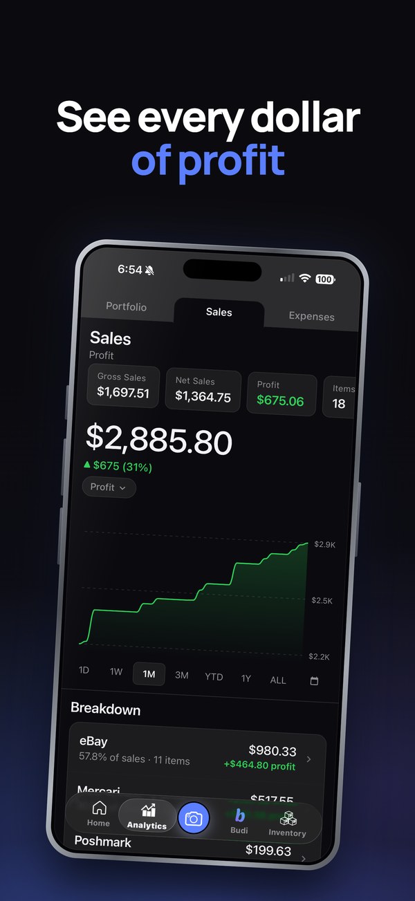 Profit analytics dashboard